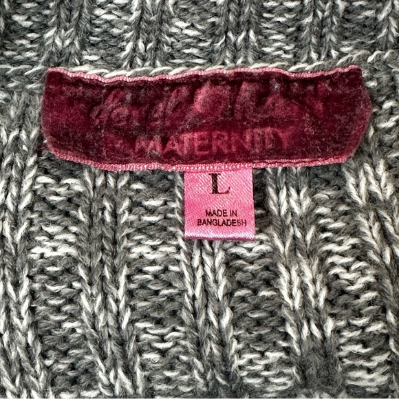 DEREK HEART Maternity Short Sleeve Dark Grey Sweater Size Large - Picture 7 of 8